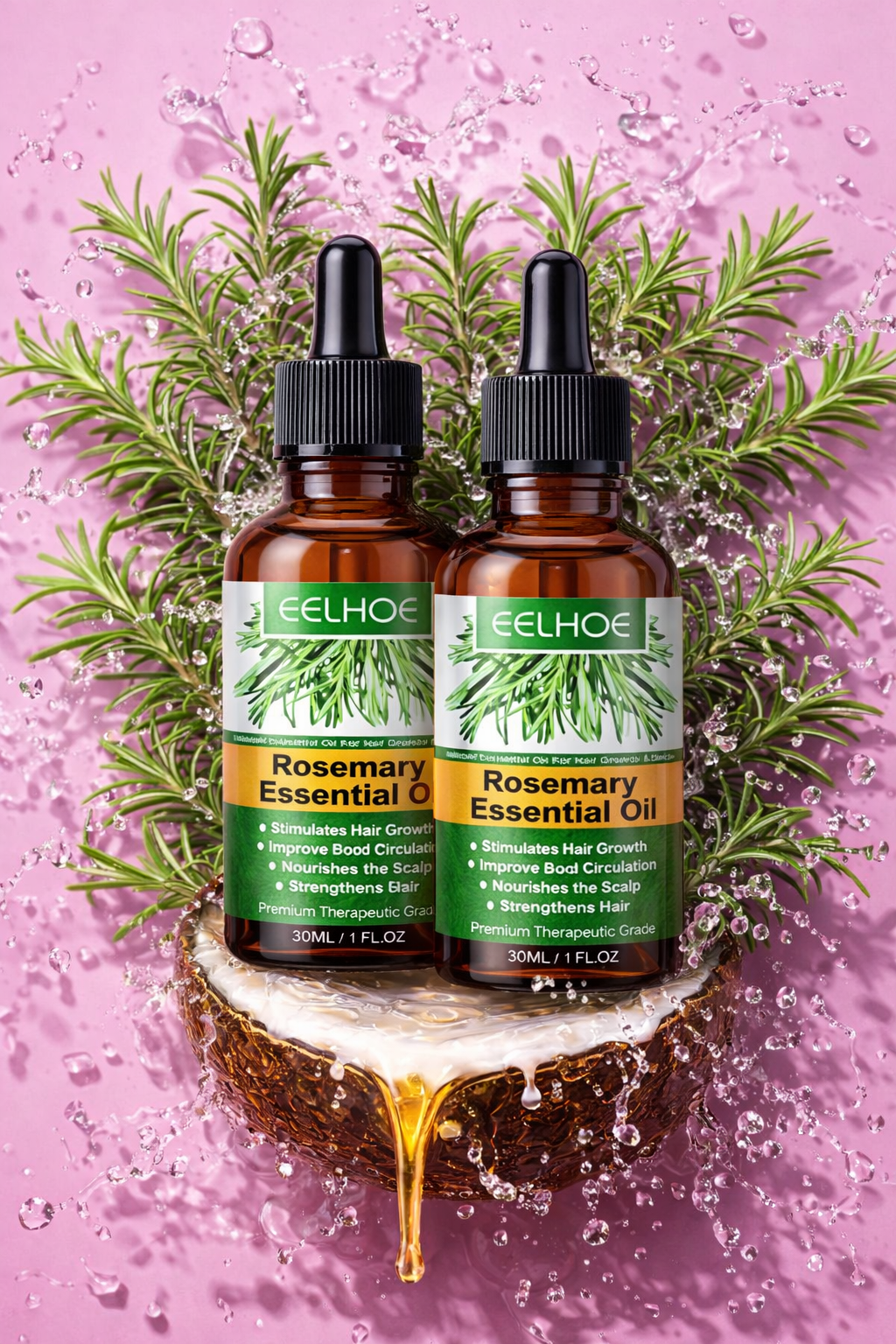 EELHOE Rosemary Hair Growth Oil - Professional Formula, Natural Results