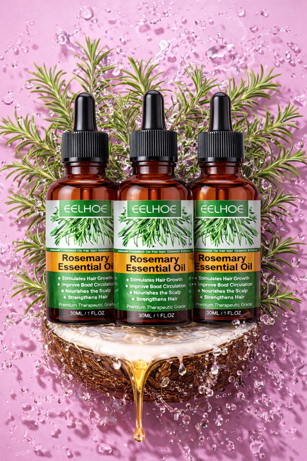 EELHOE Rosemary Hair Growth Oil - Professional Formula, Natural Results