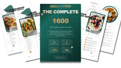 Diet Plan 1600 Calorie - Digital PDF Ebook
